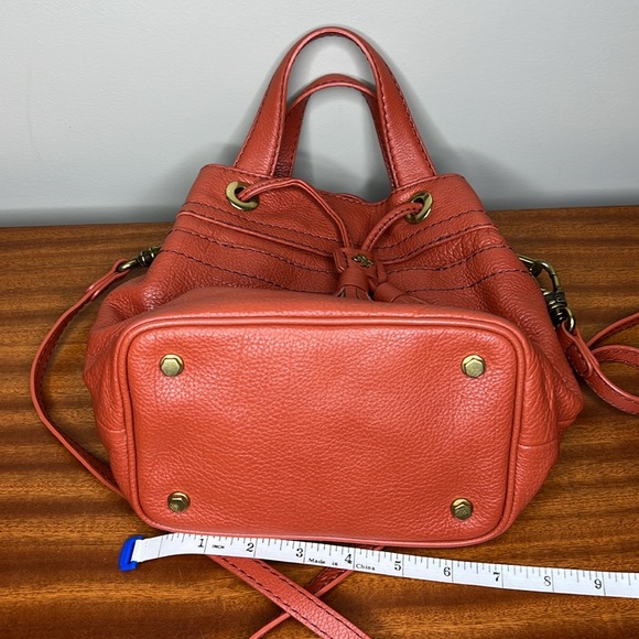 Burnt Orange Oryani Shoulder Crossbody Bucket Purse - Picture 6 of 7